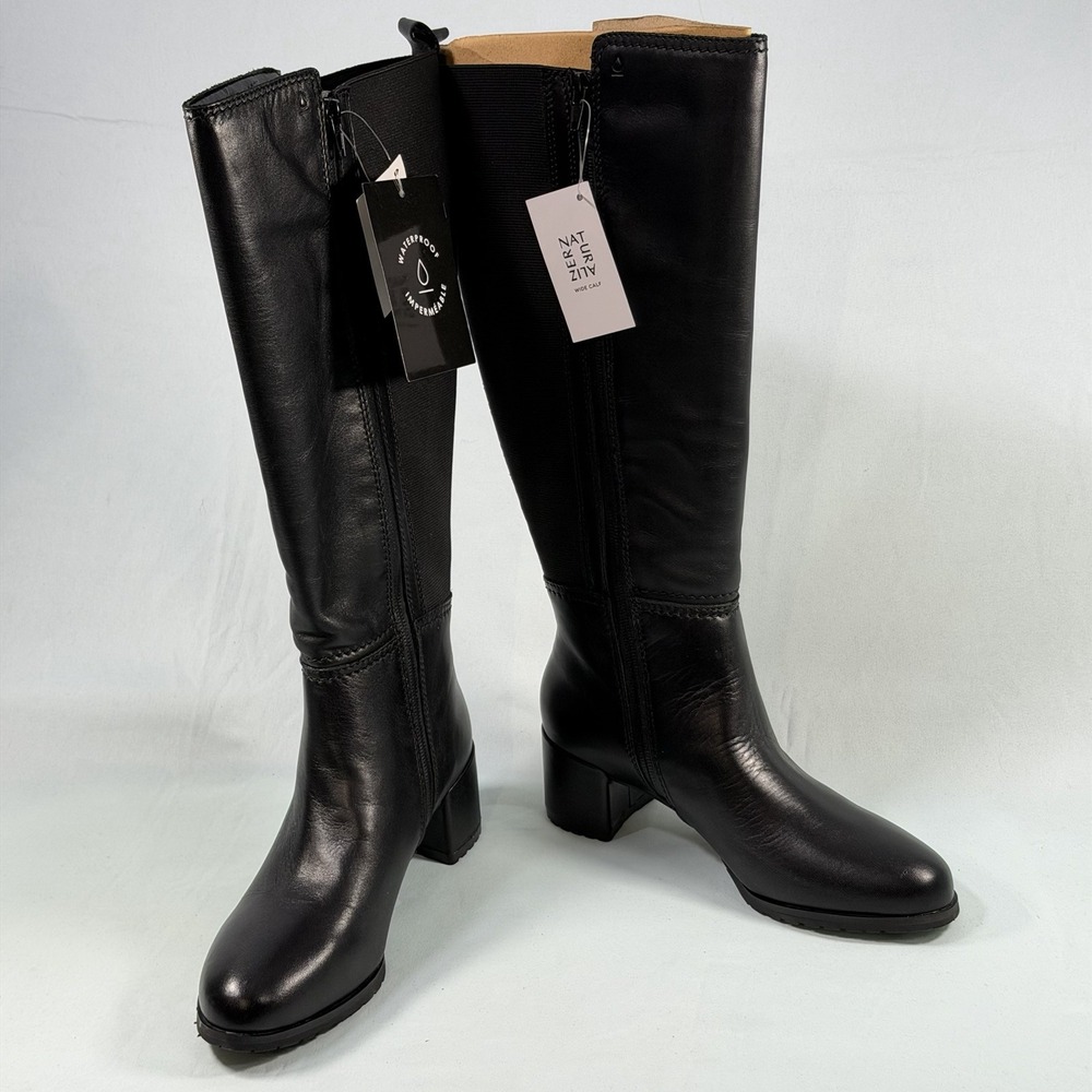Naturalizer Size-7M‎ Women's Brent Wide Calf Knee High Boot Black $285 - Picture 3 of 10